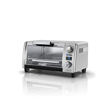 BLACK+DECKER 4-Slice Natural Convection Digital Toaster Oven, Stainless Steel, TOD1770G