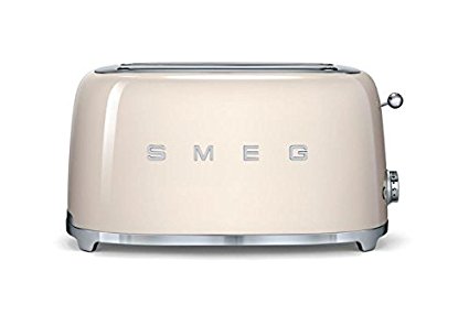 Smeg TSF02CRUS 50's Retro Style Aesthetic 4 Slice Toaster, Cream