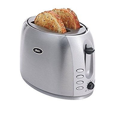 Oster 2-Slice Toaster, Brushed Stainless Steel, 7 shade settings for customized toasting
