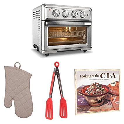 Cuisinart TOA60 Air Fryer Toaster Oven + Oven Mitt, Flipper Tongs and Cookbook