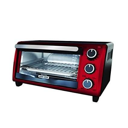 Black & Decker TO1303RB 4-Slice Toaster Oven, Red