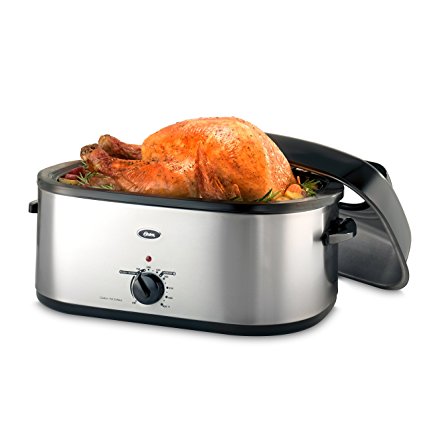 Oster 20-Quart Roaster with Self-Basting, High-Dome Lid, Brushed Stainless Steel