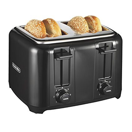Proctor Silex 24215 Toaster with Wide Slots & Toast Boost, 4-Slice, Black