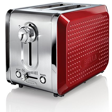 BELLA 13701 Dots Collection 2-Slice Toaster, Red
