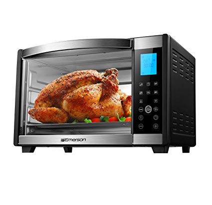 Emerson Convection & Rotisserie Countertop Toaster Oven, 6-Slice, Stainless Steel, Digital Touch Control Panel, ER101004