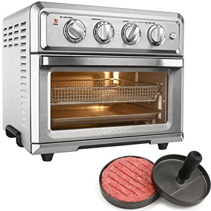 Cuisinart Convection Toaster Oven Air Fryer with Light, Silver (TOA-60) with Carteret Professional Non-Stick Burger Press Patty Maker