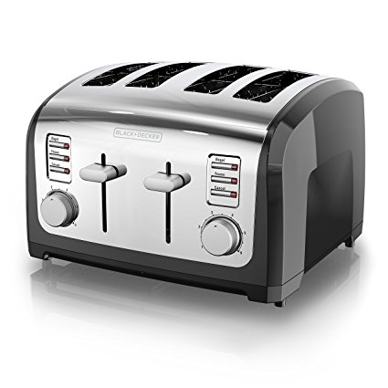 BLACK+DECKER 4-Slice Toaster, Stainless Steel, T4030