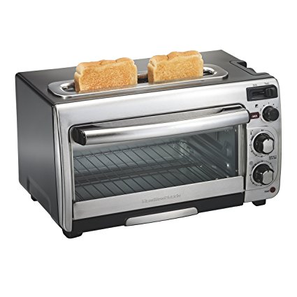 Hamilton Beach 2-in-1 Countertop Oven and 2-Slice Toaster, Stainless Steel (31156)