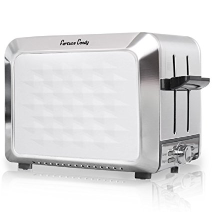 Fortune Candy KST011 Stainless Steel 2 Slices Toaster with Diamond Pattern