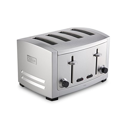 All-Clad TJ804D Stainless Steel 4-Slot Toaster with 6 Browning Control Settings and Frozen and Bagel Functions, 4-Slice, Silver