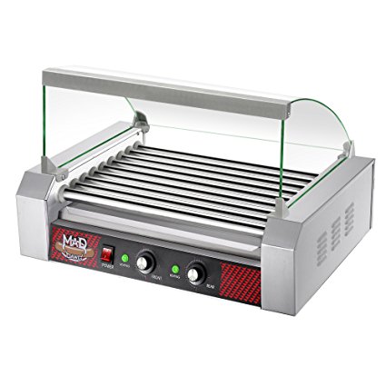 Great Northern Commercial Quality 24 Hot Dog 9 Roller Grilling Machine W/ Cover 1800Watts
