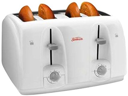 Sunbeam 3823-100 4-Slice Wide Slot Toaster, White 3-Pack