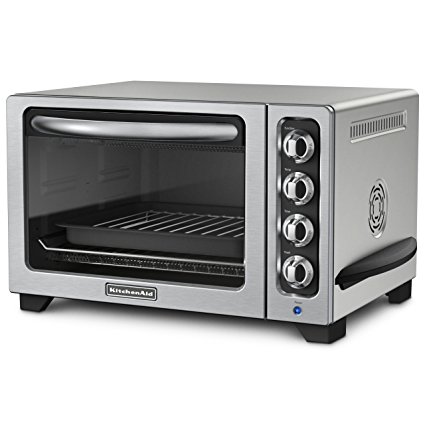 KitchenAid KCO223CU 12-Inch Convection Countertop Oven with Silver Handle, Contour Silver