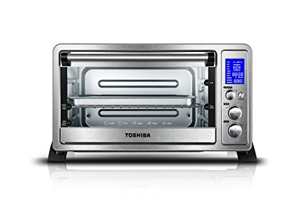 Toshiba AC25CEW-SS Digital Oven with Convection/Toast/Bake/Broil Function, 6-Slice Bread/12-Inch Pizza, Stainless Steel