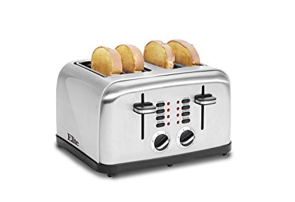 Elite Platinum ECT-2334X Maxi-Matic 4-Slice Stainless Steel Toaster, Silver