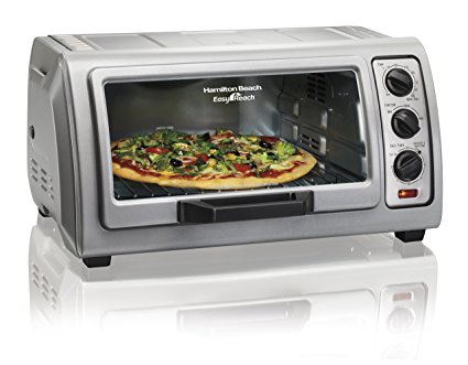Hamilton Beach Countertop Toaster Oven Easy Reach with Roll-Top Door, 6-Slice & Auto Shutoff, Silver (31127)