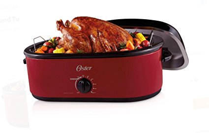 Oster 24-Pound Turkey Roaster Oven, 18-Quart . Red and Black