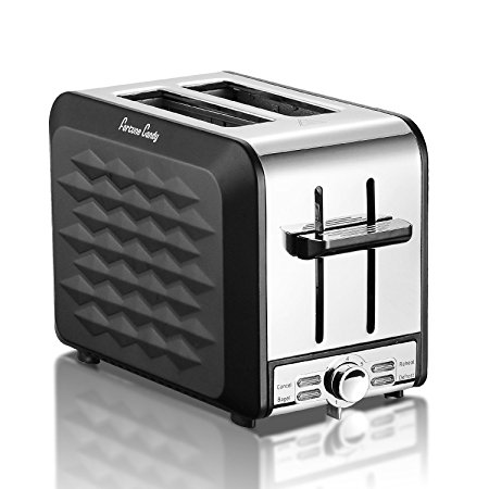 Fortune Candy Stainless Steel 2 Slices toaster, black toaster With Extra Wide Slot, 7-Shade Control
