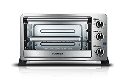 Toshiba MC25CEY-SS Mechanical Oven with Convection/Toast/Bake/Broil Function, 25 L capacity/6 Slices Bread/12-inch Pizza, Stainless Steel
