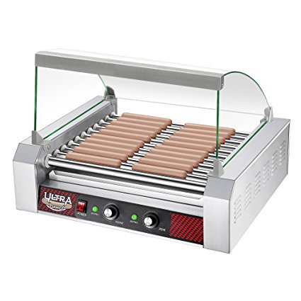 Great Northern Popcorn Commercial Quality 30 Hot Dog 11 Roller Grilling Machine with Cover