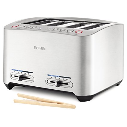 Breville Die-Cast 4-Slice Smart Toaster with Free Bamboo Toast Tongs